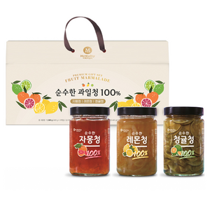 맥널티커피 순수한 과일청 100% 프리미엄 선물세트, 레몬청 460g + 자몽청 460g + 청귤청 460g, 1세트