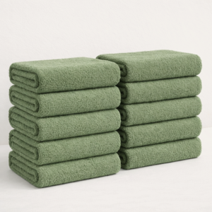 하비티 도톰하고 부드러운 수건 200g 40수 코마사, 그린, 10개