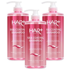 헤어플러스 실크 코팅 샴푸 로즈 베리 머스크 향, 1L, 3개