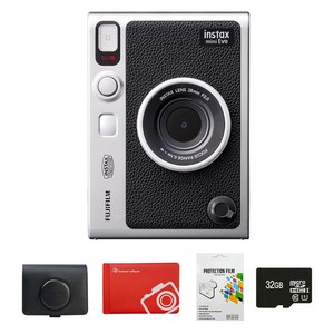 인스탁스 미니 에보 블랙 + 가로형 전용 케이스 블랙 + 오리진 미니앨범 랜덤발송 +메모리카드 32GB + 보호필름 세트 FI019