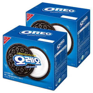 오레오 초콜릿 샌드위치 쿠키 화이트 크림, 1kg, 2개