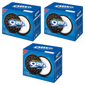 오레오 초콜릿 샌드위치 쿠키 화이트 크림, 1kg, 3개