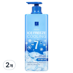 엘라스틴 아이스프리즈 두피 쿨링 샴푸 멘솔향, 855ml, 2개