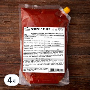 hcook 토마토스파게티소스, 2kg, 4개