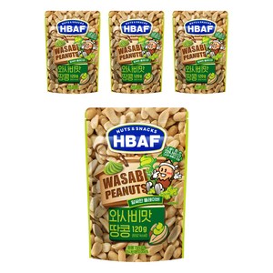바프 넛츠 앤 스낵스 와사비맛 땅콩, 120g, 4개