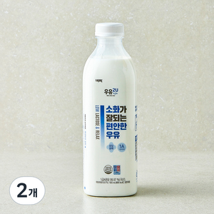 비락 우유2U 소화가 잘되는 편안한 우유, 930ml, 2개