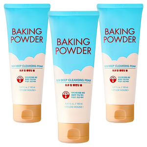 에뛰드 베이킹 파우더 BB딥 클렌징폼, 160ml, 3개