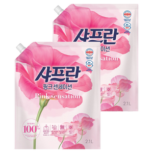 샤프란 섬유유연제 핑크 센세이션 리필, 2.1L, 2개