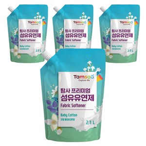 탐사 프리미엄 섬유유연제 베이비코튼, 2.1L, 4개