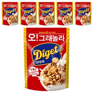 마켓오네이처 오 그래놀라 다이제 시리얼, 250g, 6개