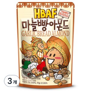 바프 마늘빵 아몬드, 120g, 3개