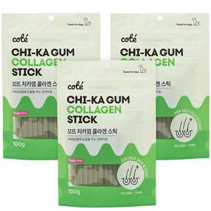 꼬뜨 치카껌 강아지 간식, 콜라겐, 100g, 3개