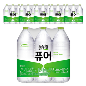 풀무원 퓨어 무라벨 생수, 2L, 36개