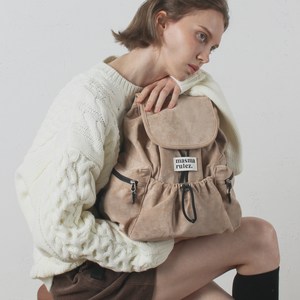 마스마룰즈 여성용 미니 버전 스웨이드 플랩 백팩 + 파우치세트