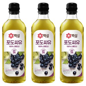 백설 포도씨유, 900ml, 3개