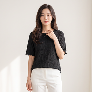 크로커다일 레이디 여성용 체형 커버 셋업 라운드 티셔츠 CLDM-TS104
