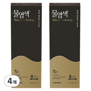 씨드비 물염색 비건 새치커버 염색약 40g 4회분, 다크브라운, 4개