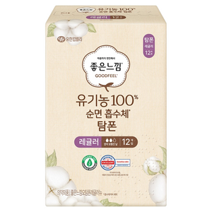 좋은느낌 유기농 순면 탐폰, 레귤러, 12개입, 1개