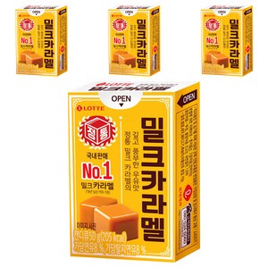 롯데웰푸드 밀크카라멜, 50g, 4개