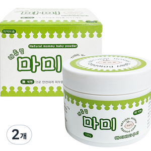 내츄럴마미 베이비 파우더 무석면 땀띠방지, 100g, 2개