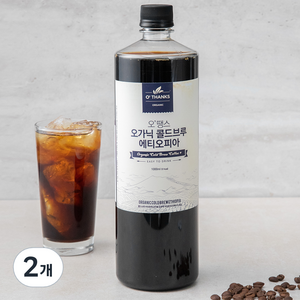 오땡스 오가닉 인증 콜드브루 커피 에티오피아, 1L, 2개