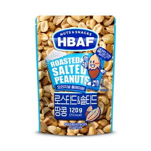 바프 넛츠 앤 스낵스 로스티드 앤 솔티드 땅콩, 120g, 1개