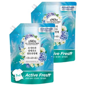 르샤트라1802 실내건조 섬유유연제 오션프레시 리필, 1.6L, 2개