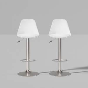 하비티 모던 인테리어 크롬 컴포트 발걸이형 홈바의자