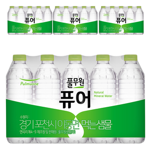 풀무원 퓨어 무라벨 생수, 500ml, 80개
