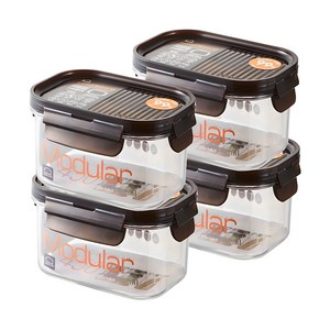 락앤락 비스프리 모듈러 직사각 밀폐용기, 450ml, 4개