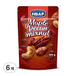 HBAF 메이플 피칸 믹스넛, 190g, 6개