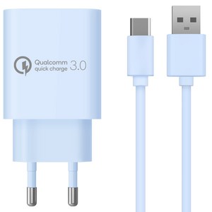 홈플래닛 퀄컴 공식인증 QC3.0 18W 고속충전기 + C타입 충전케이블 1.2m 세트