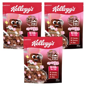 첵스초코 오곡으로 만든 마시멜로 시리얼, 400g, 3개