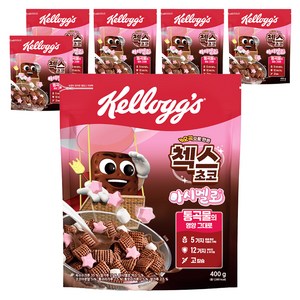 첵스초코 오곡으로 만든 마시멜로 시리얼, 400g, 6개