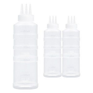 일상속반짝 국내생산 잘라쓰는 소스통 3구 뚜껑 미포함, 400ml, 3개