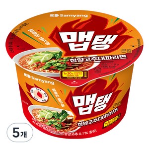 맵탱 큰컵 청양고추 대파라면 110g, 5개