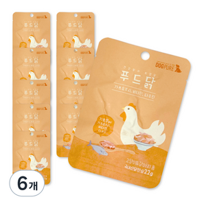 도그퓨어 강아지 고양이 푸드닭 간식 22g x 10p, 오리지널, 220g, 6개