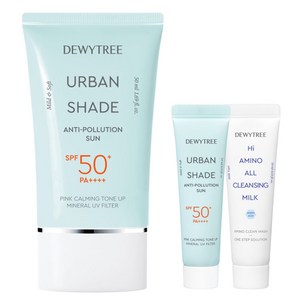 듀이트리 어반쉐이드 안티폴루션 선크림 SPF50+ PA++++ 50ml + 10ml + 하이아미노 올 클렌징 밀크 10ml 세트, 50ml, 1개