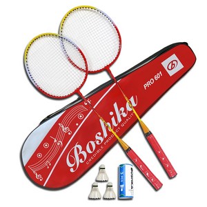 배곧인터내셔널 보시카 배드민턴 라켓 2p + 셔틀콕 3p + 가방 세트 PRO601