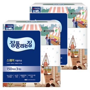 잘풀리는집 천연펄프 미용티슈 2겹, 150매입, 6개
