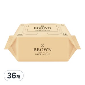 브라운 오리지널 플러스 도톰한 아기 물티슈 엠보싱 저자극 휴대용 캡형