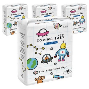 Cooing 베러업 팬티형 기저귀 남녀공용, 키즈형(Kid), 72매