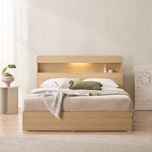 스칸디아 앤디 LED 3단 수납 침대 프레임 + 양모 라텍스 7존 독립스프링 매트리스 세트 방문설치