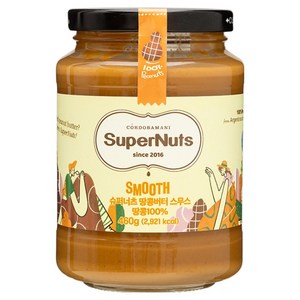 슈퍼너츠 100% 땅콩버터 스무스, 460g, 1개