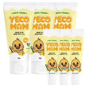 예꼬맘 3단계 어린이치약 고불소 60g + 미니치약 15g 스피아민트향, 75g, 3세트