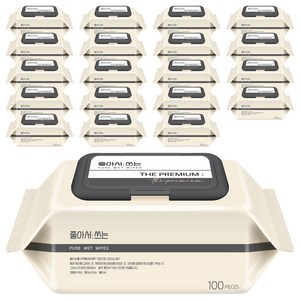 배냇짓 좋아서쓰는 더 프리미엄 아기물티슈 캡형, 50g, 100매, 20개