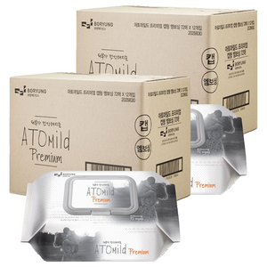 아토마일드 프리미엄 유아물티슈 캡형 70gsm, 70g, 72매, 24개