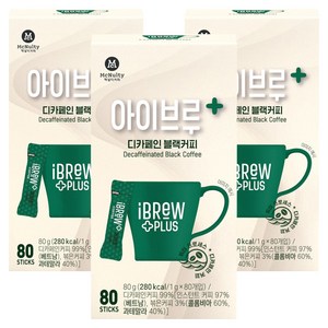 아이브루 플러스 디카페인 블랙커피, 1g, 80개입, 3개