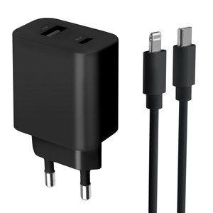 모잇 PD25W 2포트 PPS 초고속충전기 + 8핀 라이트닝 아이폰 케이블 1.3m