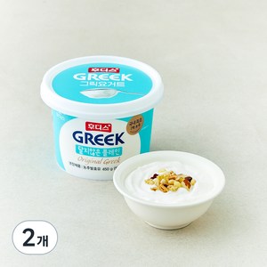 일동후디스 그릭요거트 달지않는 플레인, 450g, 2개